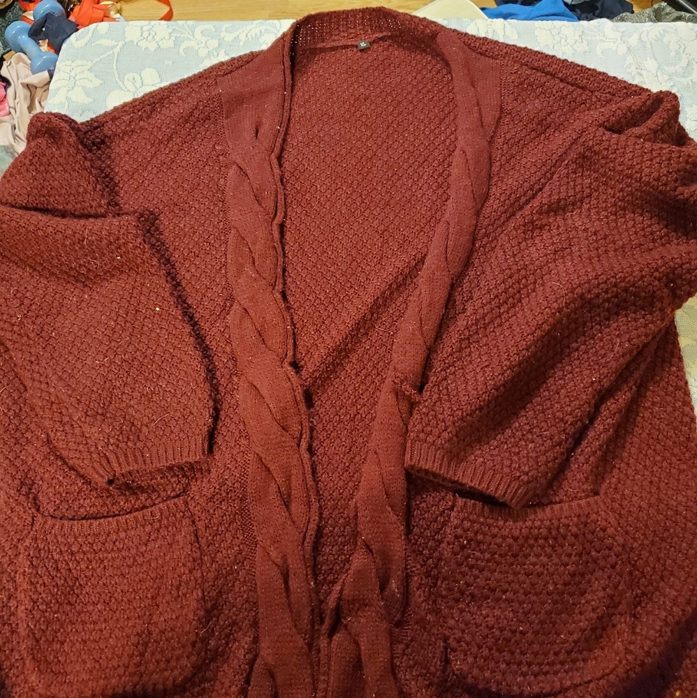 Xl Red Cable Knit Sweater